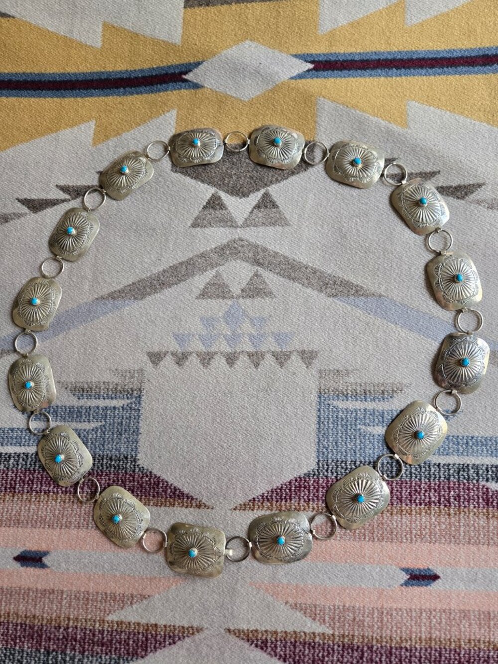 Vintage 1960's Square Link Concho Belt - Picture 6 of 6
